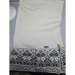 Muk Luks Womens Nordic Knit Scarf Cream/Brown Winter Warm Soft Stylish boho